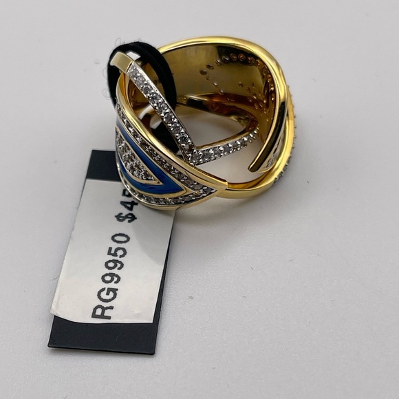 NWT nOir Gold Toned Evil Eye Stackable Rings Size 6 - Picture 2 of 8